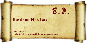Beutum Miklós névjegykártya