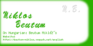 miklos beutum business card